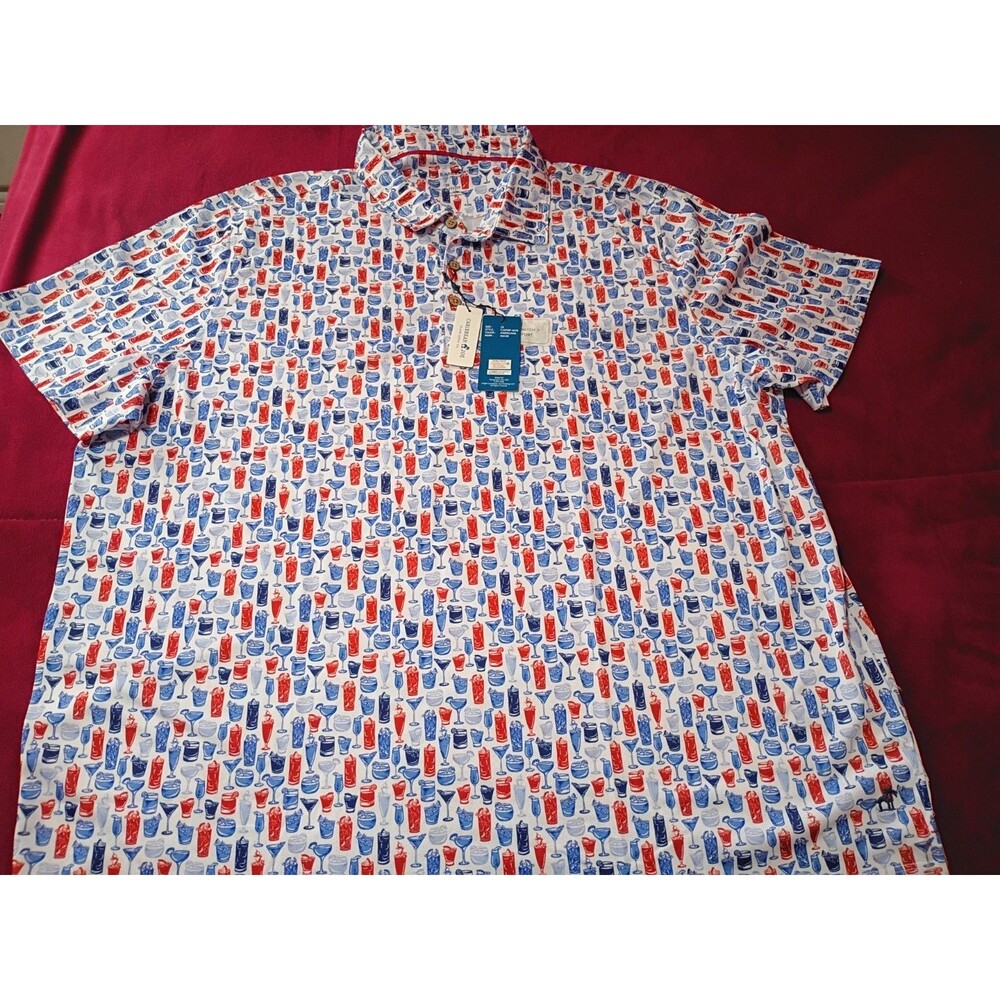 CaribbeanJoe men's shortsleeve polo shirt featuring an all-over. Size2XL Sk149